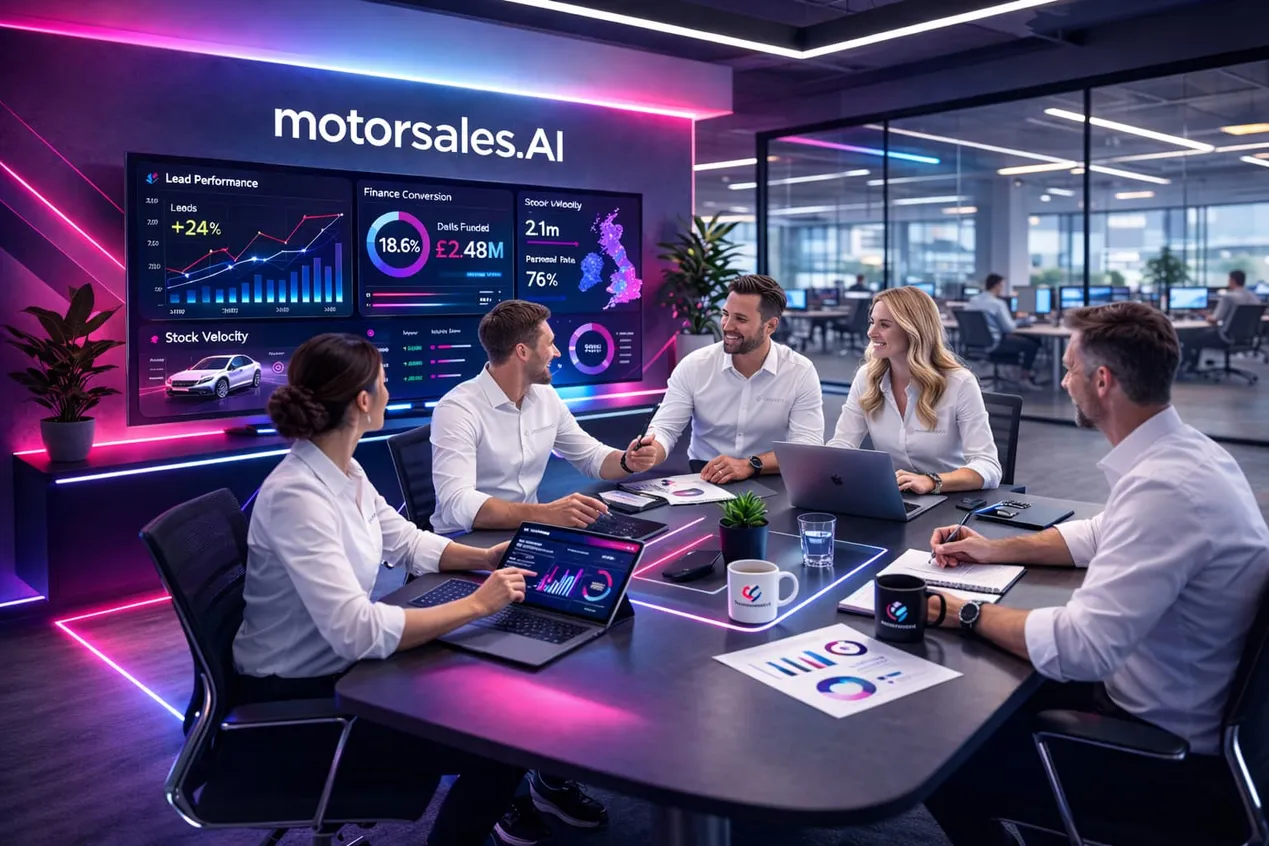 The Motorsales.ai dealer success team working together in the office