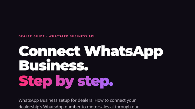 Cover of the WhatsApp Onboarding Guide: connect WhatsApp Business, step by step
